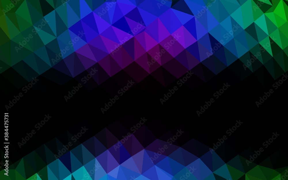 Wall mural dark multicolor, rainbow vector abstract polygonal texture.