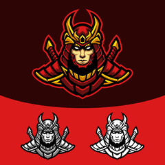 Red Samurai Gaming Esport Mascot Logo