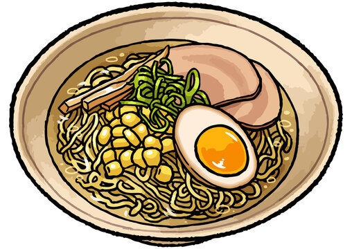 recommend clip art: 【手描き食べ物イラスト】塩ラーメンのイラスト