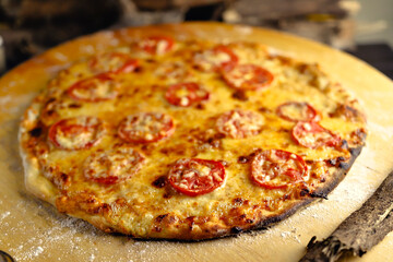 delicious giant large two flavor pizza