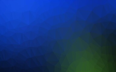 Dark Blue, Green vector abstract polygonal cover.