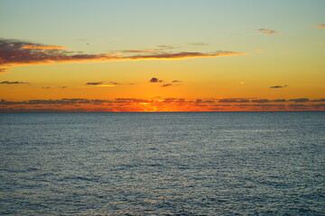 Miami downtown and south beach at sunrise