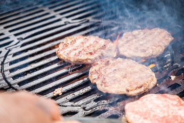 Cooking cutlets for a grilled hamburger