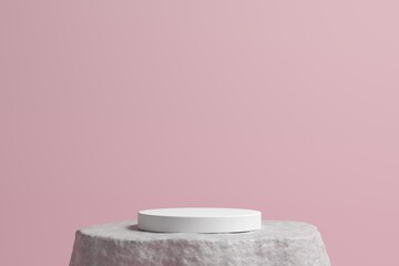 Abstract background, mock up scene with podium geometry shape for product display. 3D rendering