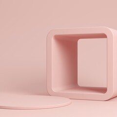 Abstract background, mock up scene with podium geometry shape for product display. 3D rendering