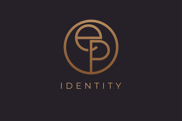 Abstract initial letter E and P logo,usable for branding and business logos, Flat Logo Design Template, vector illustration