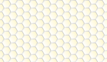 Seamless abstract honeycomb background in light yellow and grey color