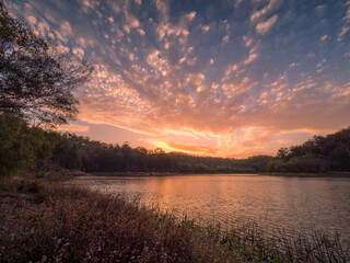 Beautiful Lakeside Sunset with Reflections