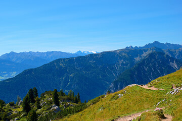 Obraz premium landscape in the mountains, view from Rofan Mountains in Tyrol, Austria