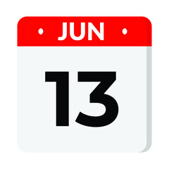 13 June calendar icon