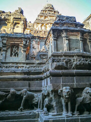 Ellora Caves in the Aurangabad district of Maharashtra, India, one of the largest rock-cut monastery-temple cave complexes in the world, & a UNESCO World Heritage Site