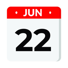 22 June calendar icon