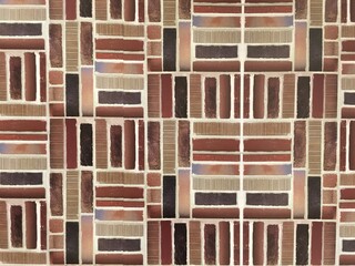 レンガ壁　アイボリーとブラウンの混合色