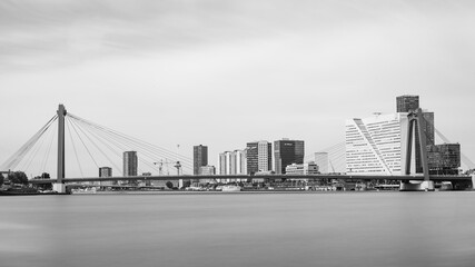 Bridge over the Meuse in Rotterdam surrounded by buildings - Rotterdam - Netherlands - July 2019