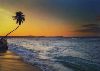 Sunset on the beach, Pipa beach