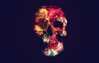 Calavera de flores