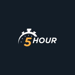 5 hour typography logo time