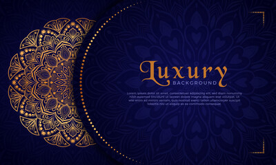 Luxury mandala background with floral ornament pattern. Hand drawn gold mandala design. Vector mandala template for decoration invitation, cards, wedding, logos, cover, brochure, flyer, banner.