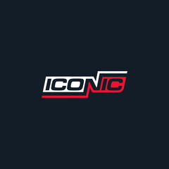 iconic typography logo red white