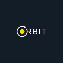 Orbit typography logo line flat