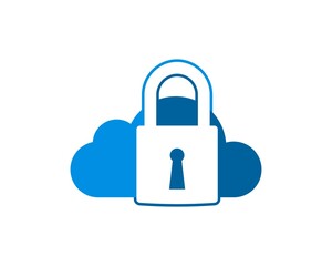 Simple cloud with padlock and key hole inside
