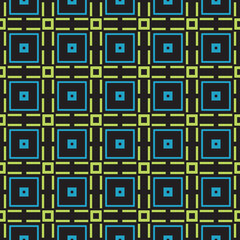 Vector seamless pattern texture background with geometric shapes, colored in blue, green, black colors.