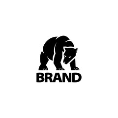 
black and white bear logo- vector