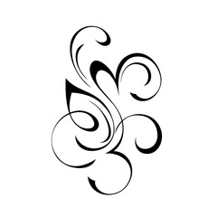 ornament 1328. decorative abstract ornament with curls in black lines on a white background