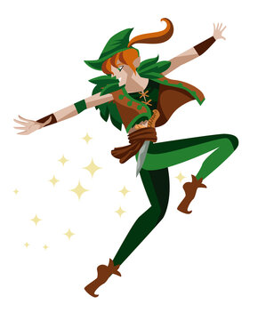 flying magical boy flying in the sky