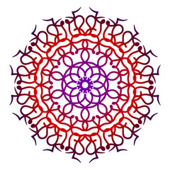 Decorative colorful gradient mandala with floral elements isolated on white background. Indian design element decorative vector for festive season.