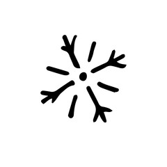 Hand drawn doodle snow flakes.