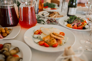 food on the table in a restaurant for a holiday