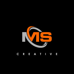 MS logo design template vector illustration