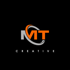 MT logo design template vector illustration - obrazy, fototapety, plakaty
