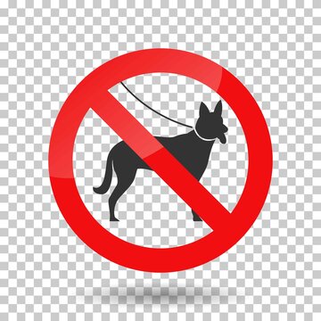 No Dogs Vector Isolated Round Reg Sign