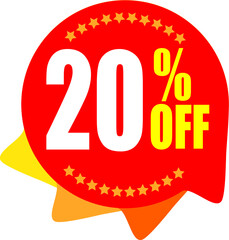 20 percentage off sale tag, Banner design template vector illustration