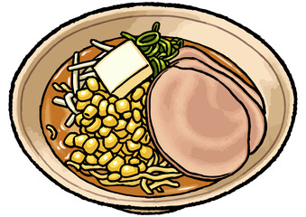手描き食べ物イラスト 担々麺のイラスト Wall Mural Kinusara