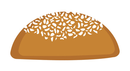 Loaf of round bread. Isolated on a white background. Vector illustration.
