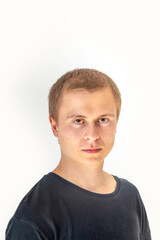 portrait of serious looking handsome boy