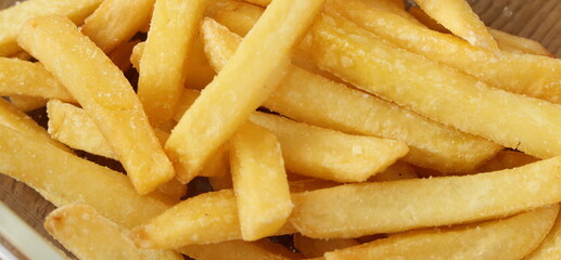 fresh crispy french fries from the deep fryer
