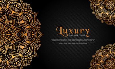 Luxury mandala background with floral ornament pattern. Hand drawn gold mandala design. Vector mandala template for decoration invitation, cards, wedding, logos, cover, brochure, flyer, banner.