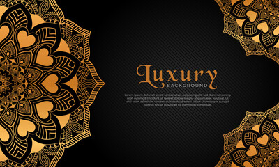 Luxury mandala background with floral ornament pattern. Hand drawn gold mandala design. Vector mandala template for decoration invitation, cards, wedding, logos, cover, brochure, flyer, banner. © Vector Cafe