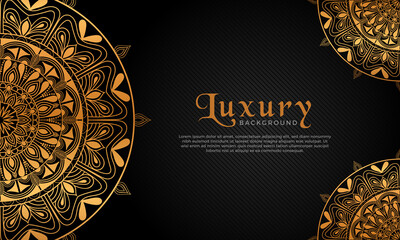 Luxury mandala background with floral ornament pattern. Hand drawn gold mandala design. Vector mandala template for decoration invitation, cards, wedding, logos, cover, brochure, flyer, banner.