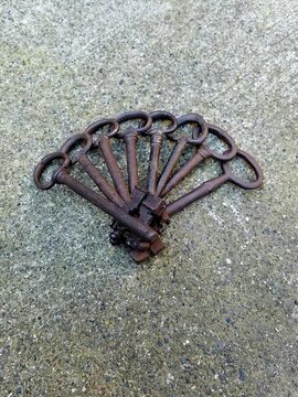 arranged antique old keys