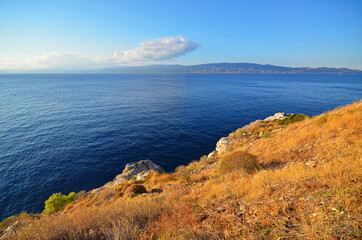 natural landscape of Hydra island in Greece