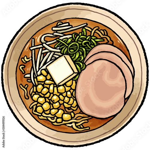 手描き食べ物イラスト 味噌ラーメンのイラスト Aerial Canvas Print Aeri Kinusara 手描き食べ物イラスト 味噌ラーメンのイラスト Aerial Canvas Print Aeri Kinusara