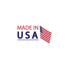 Fototapeta na wymiar Made in usa logo design. Flag made america american states flags product badge quality patriotic labels emblem star ribbon sticker,Vector illustration