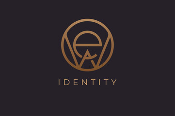 Abstract initial letter E and W logo,usable for branding and business logos, Flat Logo Design Template, vector illustration