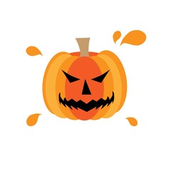 orange colors pimpkin vector illustration icon for Halloween Day