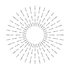 Obraz premium Sunburst line icon isolated on white background, summer web banner, retro circle design, vector illustration